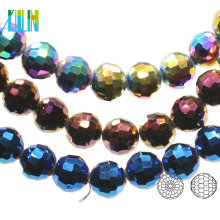 A5003 # -4 96 Facetes Centre percé perles Chunky Crystal Earth boule disco en verre